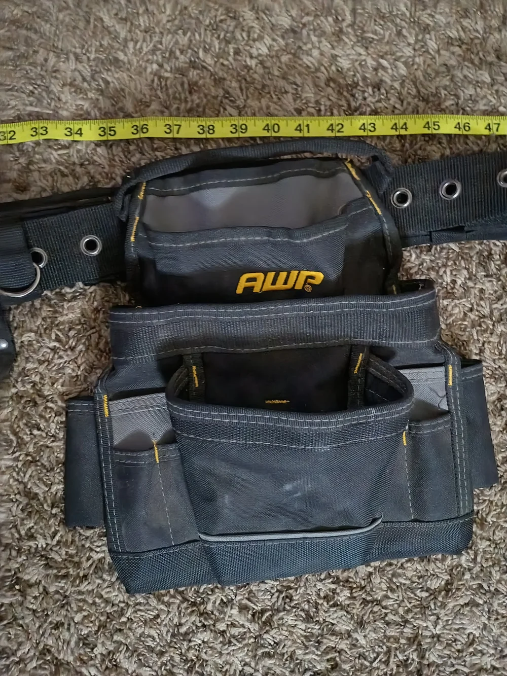 AWP Rig Black Tool Belt with Multiple Pouches
